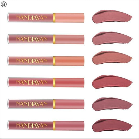 NANDIAYAN Luxe Matte Metallic Liquid Lipstick Set (Pack of 6)