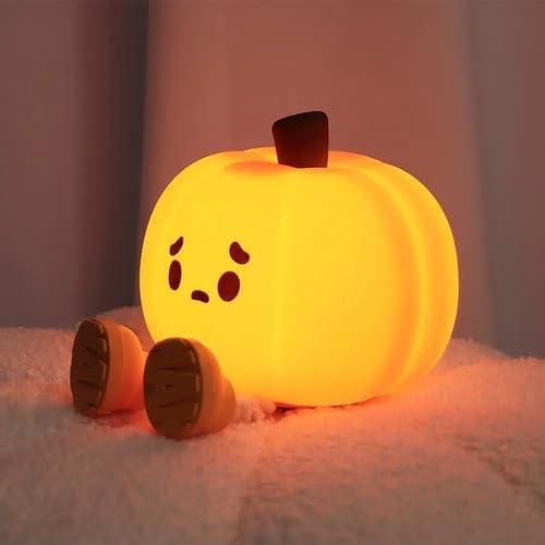 Sad Pumpkin Silicone Night Lamp – Cute Rechargeable LED Mood Light