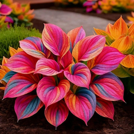 Rainbow Hosta Bliss – Multicolor Ornamental Seeds with Free Growth Serum