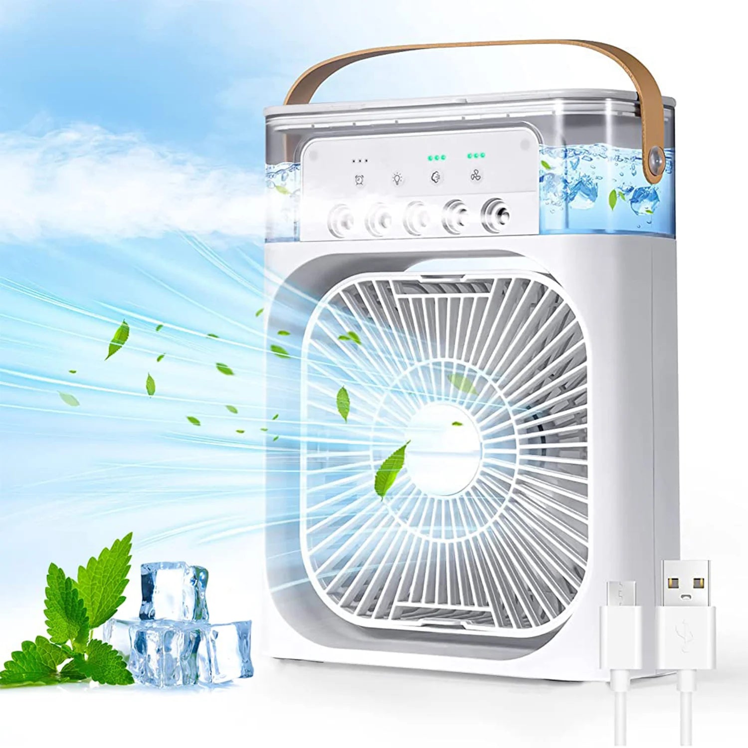 Portable Air Conditioner Fan 7 Color Changing Light (Big 1 Pc)