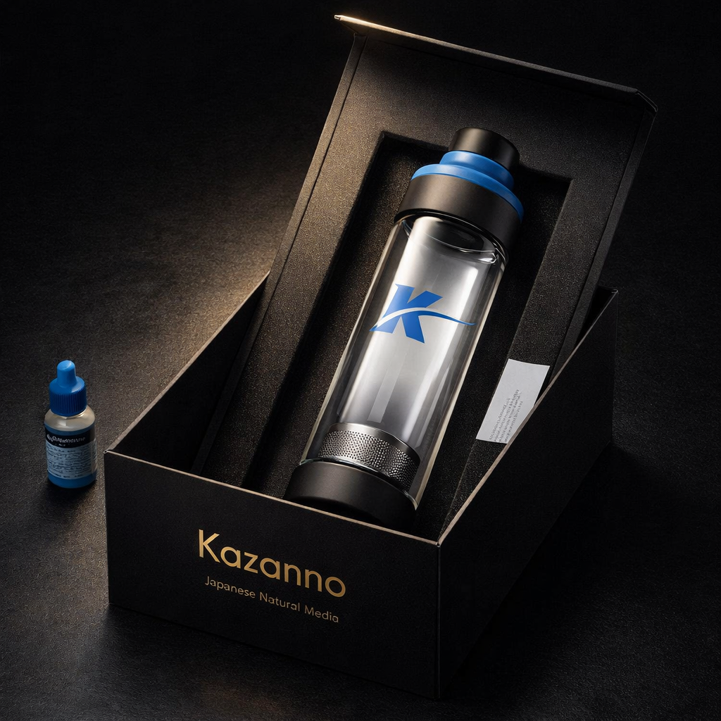 Kazanno Alkaline Water Bottle | 600 ML | Borosilicate Glass Bottle | Ph Level Upto 9.5 | Get negative ORP Water