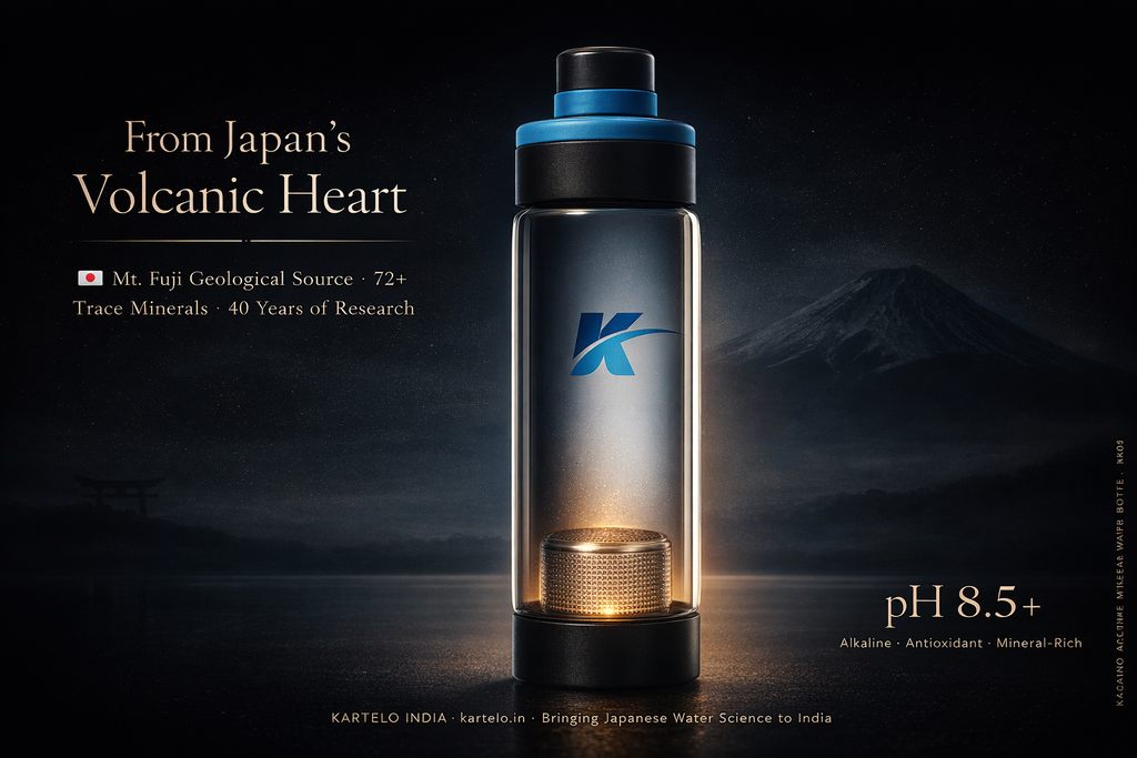 Kazanno Alkaline Water Bottle | 600 ML | Borosilicate Glass Bottle | Ph Level Upto 9.5 | Get negative ORP Water