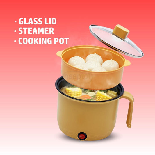 Multipurpose Electric Cooker with Steamer – 1.8L (2-in-1 Cook & Steam)