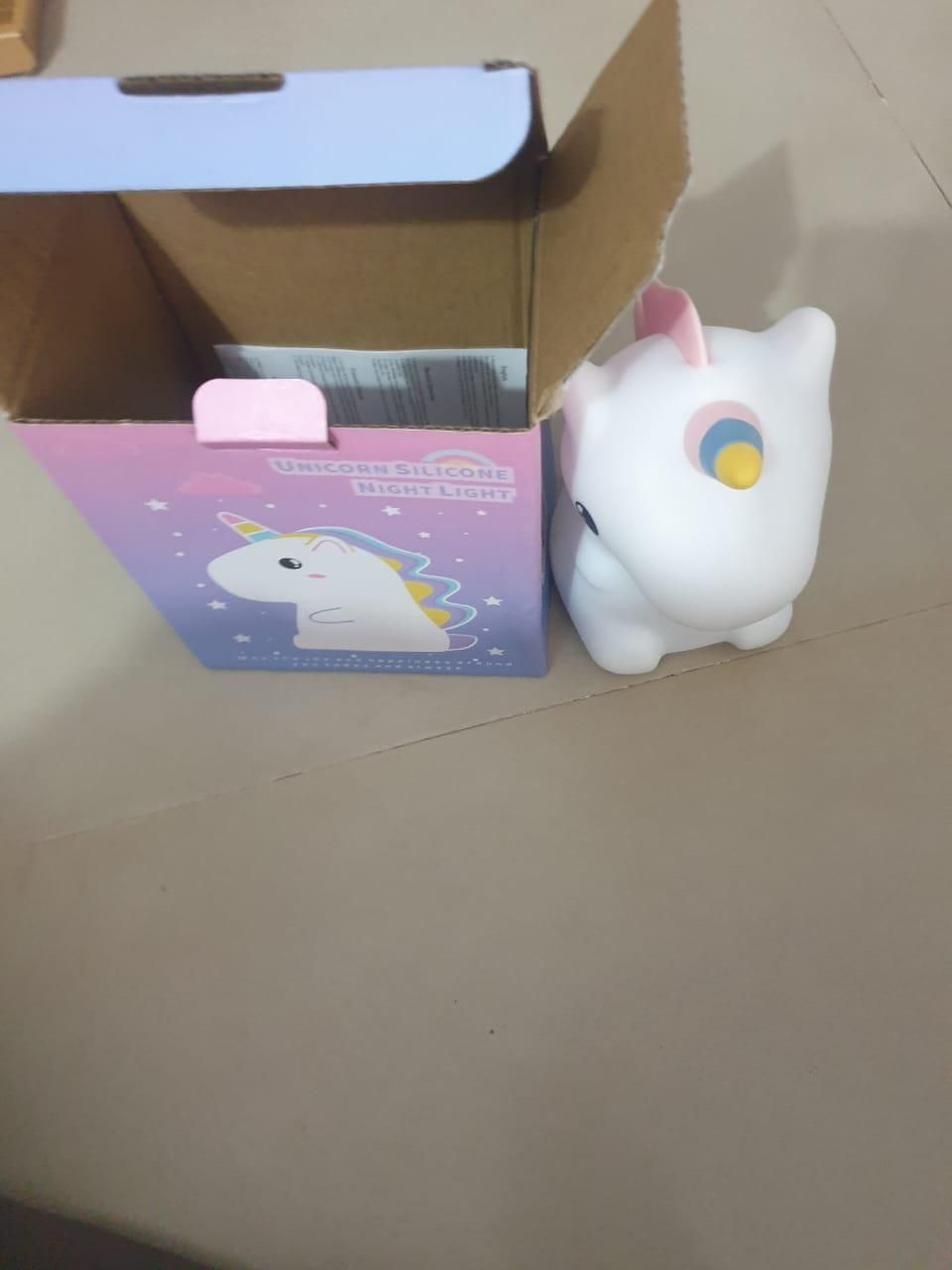 Silicone Unicorn LED Night Lamp – Soft Touch Rechargeable Mood Light
