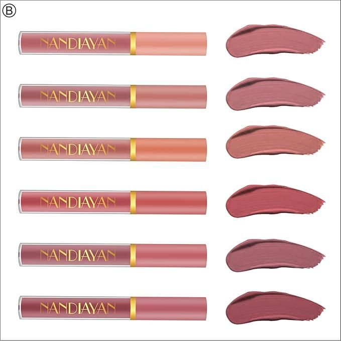 NANDIAYAN Luxe Matte Metallic Liquid Lipstick Set (Pack of 6)