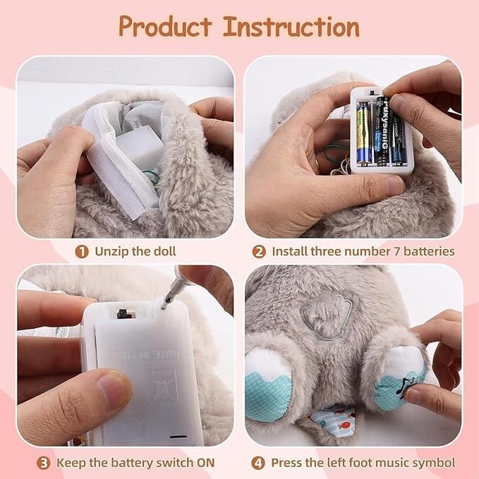 Breathing Teddy Bear with Soothing Music – Comfort Plush Toy