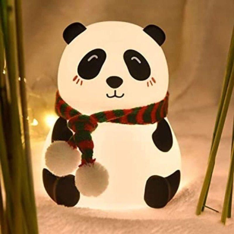Cute Panda Touch Silicone Night Lamp – 7 Color LED (Rechargeable)