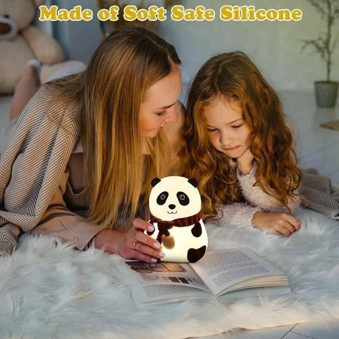 Cute Panda Touch Silicone Night Lamp – 7 Color LED (Rechargeable)