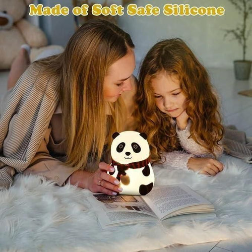 Cute Panda Touch Silicone Night Lamp – 7 Color LED (Rechargeable)