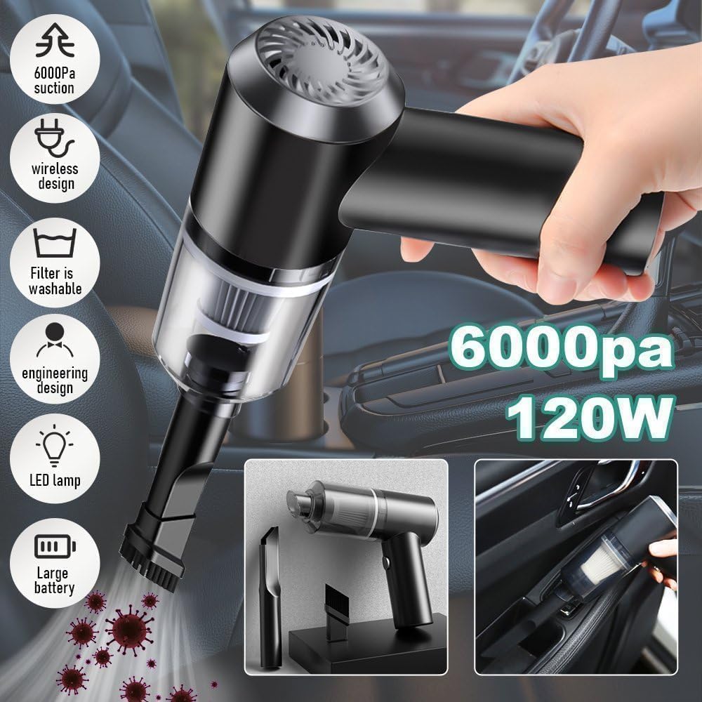 3-in-1 Wireless Mini Vacuum Cleaner – Portable Vacuum & Air Blower for Car & Home