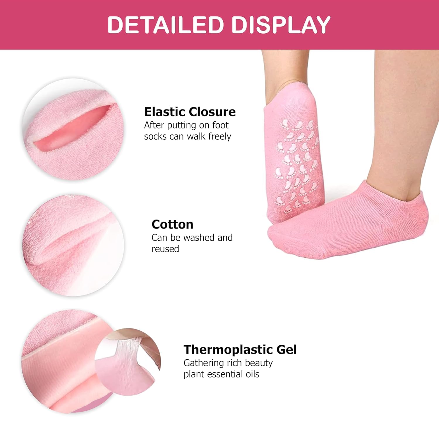 Foot Spa Silicone Pedicure Socks – Moisturizing Heel Repair Gel Socks