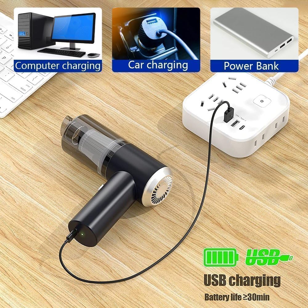 3-in-1 Wireless Mini Vacuum Cleaner – Portable Vacuum & Air Blower for Car & Home