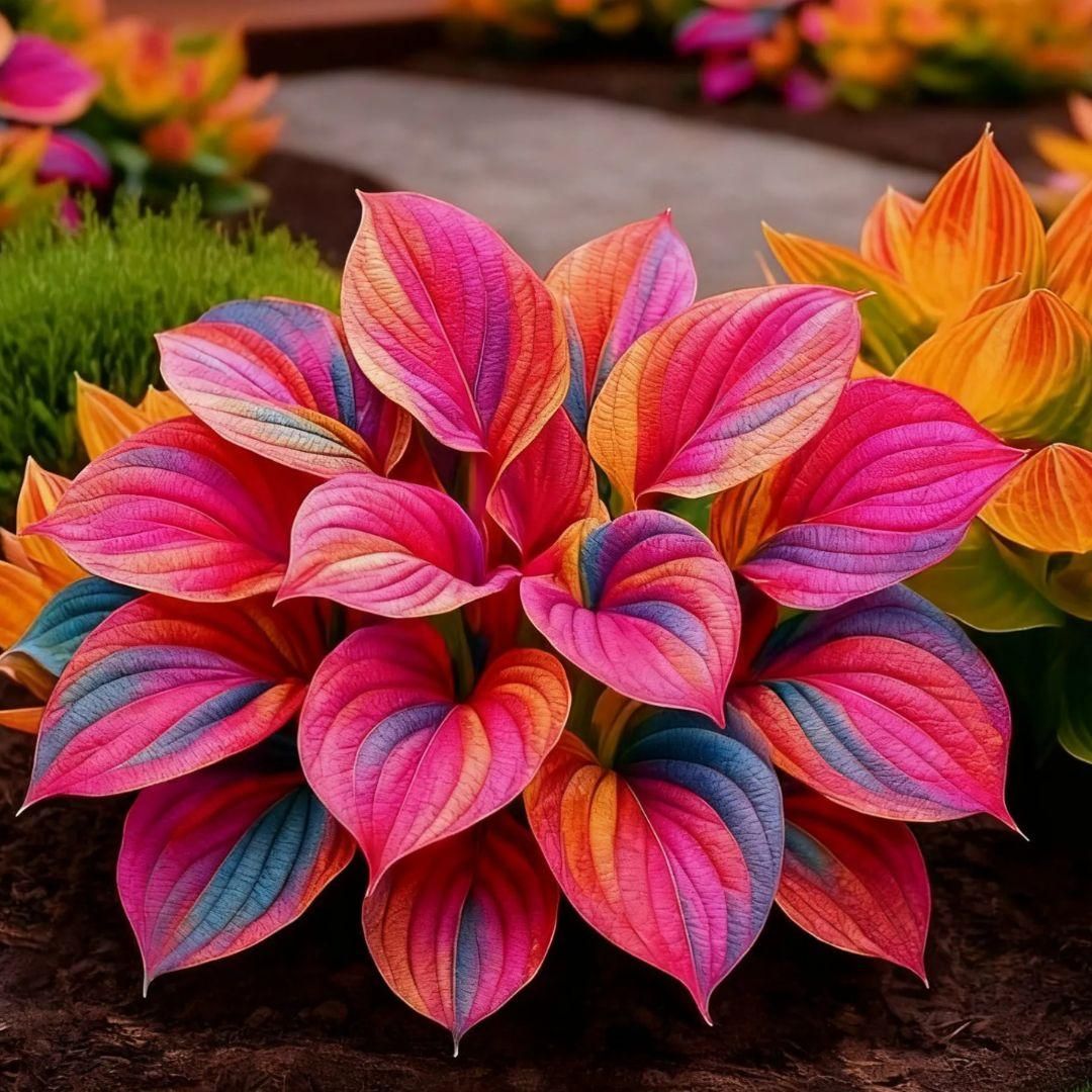 Rainbow Hosta Bliss – Multicolor Ornamental Seeds with Free Growth Serum