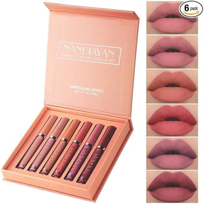 NANDIAYAN Luxe Matte Metallic Liquid Lipstick Set (Pack of 6)