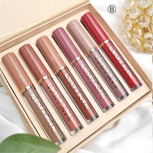 NANDIAYAN Luxe Matte Metallic Liquid Lipstick Set (Pack of 6)