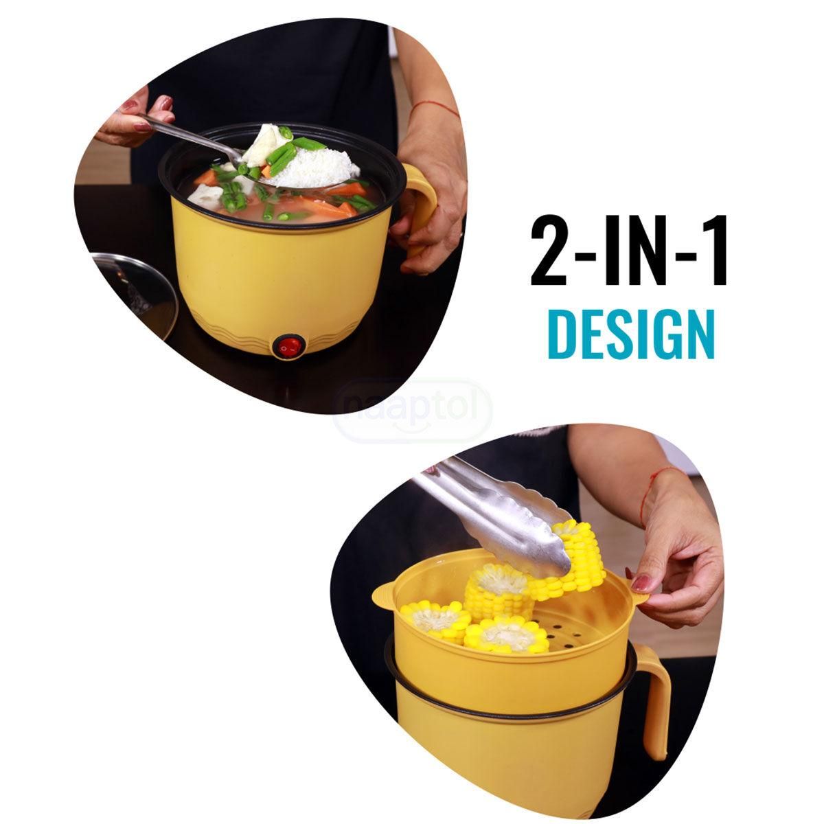 Multipurpose Electric Cooker with Steamer – 1.8L (2-in-1 Cook & Steam)