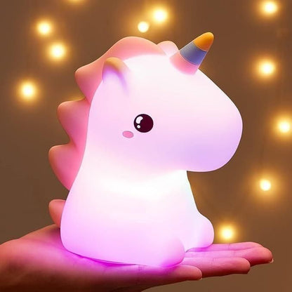 Silicone Unicorn LED Night Lamp – Soft Touch Rechargeable Mood Light