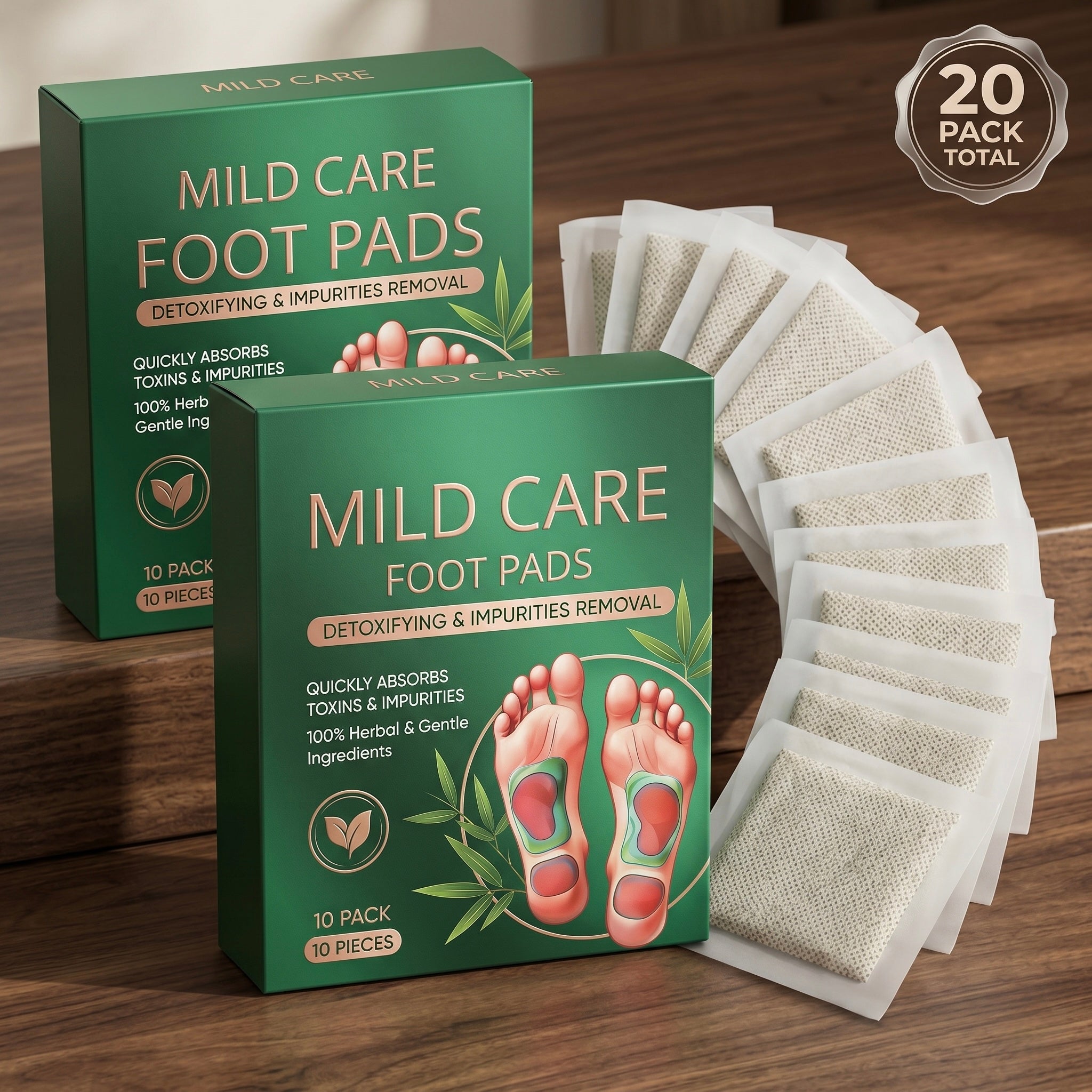 Herbal Detox Foot Patch – Overnight Wellness Relaxation Pads (Pack Of 20)
