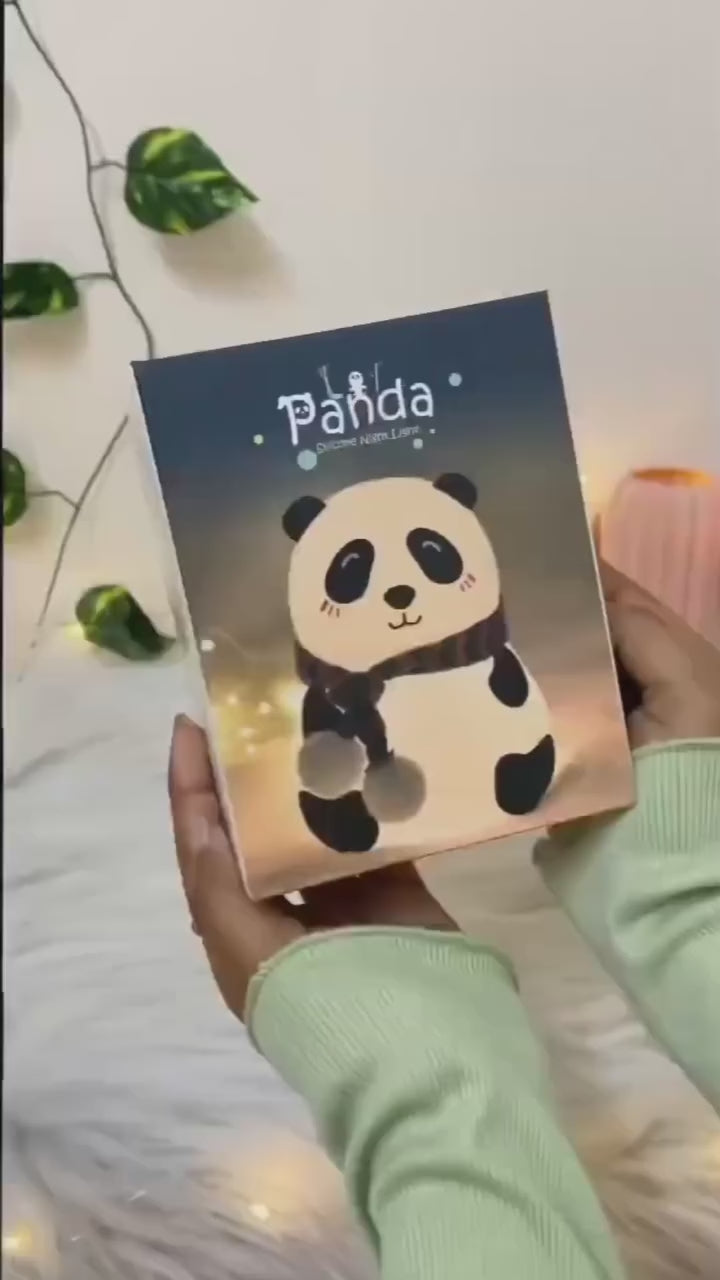 Cute Panda Touch Silicone Night Lamp – 7 Color LED (Rechargeable)