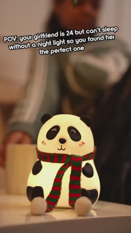 Cute Panda Touch Silicone Night Lamp – 7 Color LED (Rechargeable)