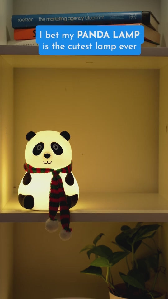 Cute Panda Touch Silicone Night Lamp – 7 Color LED (Rechargeable)